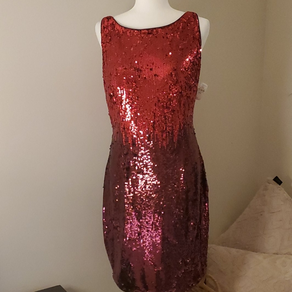Trina turk sequin red dress
